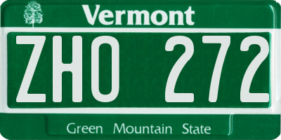 VT license plate ZHO272