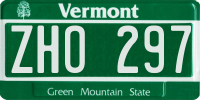 VT license plate ZHO297