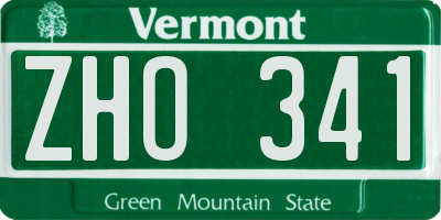 VT license plate ZHO341