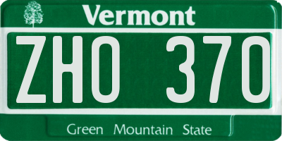 VT license plate ZHO370