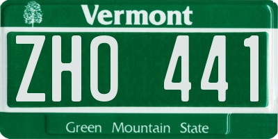 VT license plate ZHO441