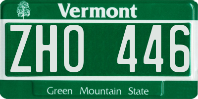 VT license plate ZHO446