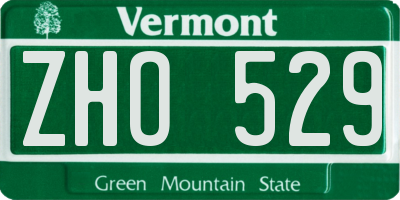 VT license plate ZHO529