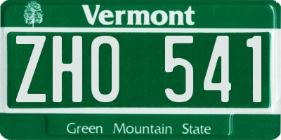 VT license plate ZHO541