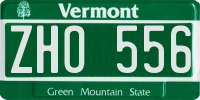 VT license plate ZHO556