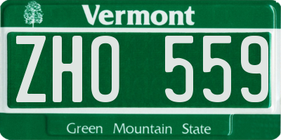 VT license plate ZHO559