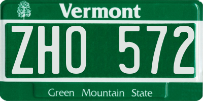 VT license plate ZHO572