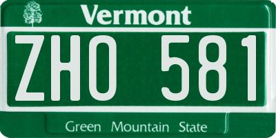 VT license plate ZHO581