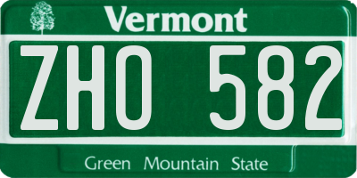 VT license plate ZHO582