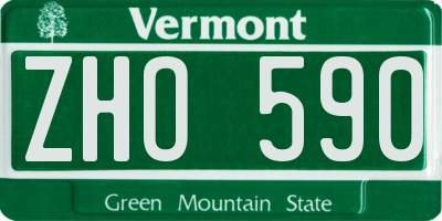 VT license plate ZHO590