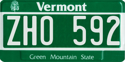 VT license plate ZHO592