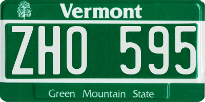 VT license plate ZHO595
