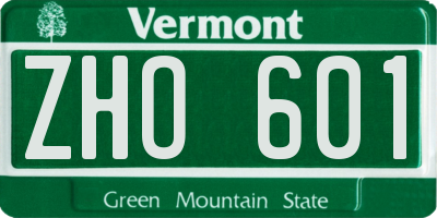 VT license plate ZHO601
