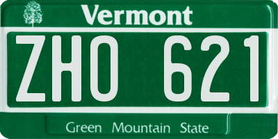 VT license plate ZHO621