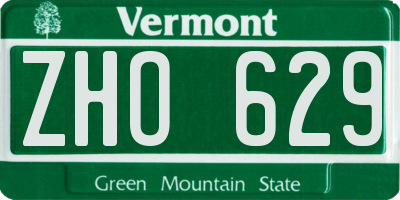 VT license plate ZHO629