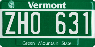 VT license plate ZHO631
