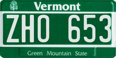 VT license plate ZHO653
