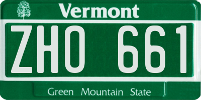 VT license plate ZHO661