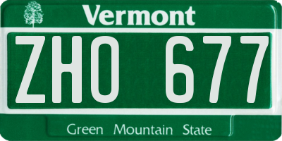 VT license plate ZHO677