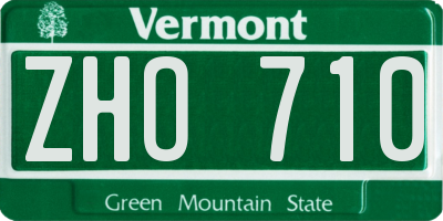 VT license plate ZHO710