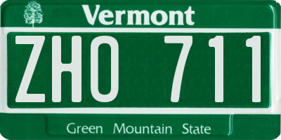 VT license plate ZHO711
