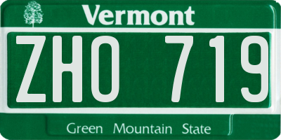 VT license plate ZHO719