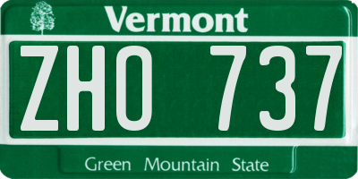 VT license plate ZHO737