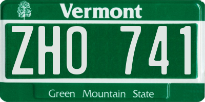 VT license plate ZHO741