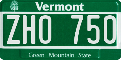 VT license plate ZHO750