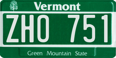 VT license plate ZHO751