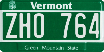 VT license plate ZHO764