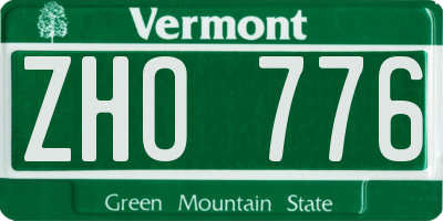 VT license plate ZHO776