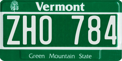 VT license plate ZHO784