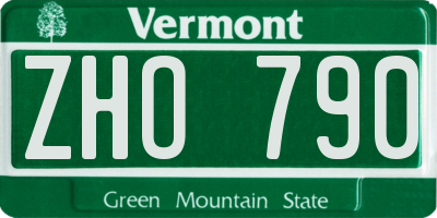 VT license plate ZHO790