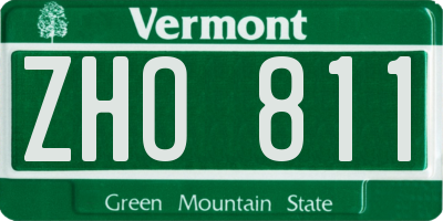 VT license plate ZHO811