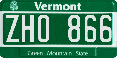 VT license plate ZHO866