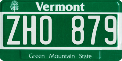 VT license plate ZHO879