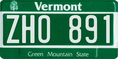 VT license plate ZHO891