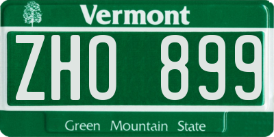 VT license plate ZHO899