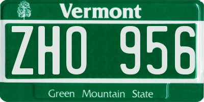 VT license plate ZHO956