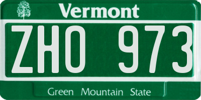 VT license plate ZHO973