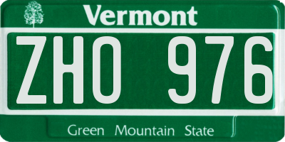 VT license plate ZHO976