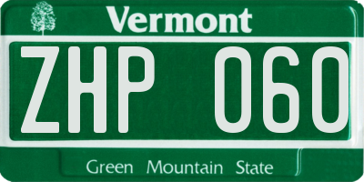 VT license plate ZHP060