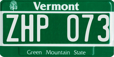 VT license plate ZHP073