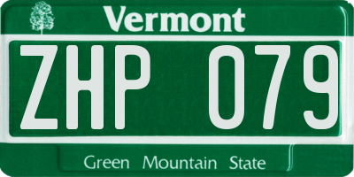 VT license plate ZHP079