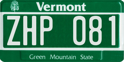 VT license plate ZHP081