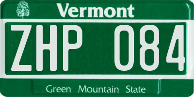 VT license plate ZHP084