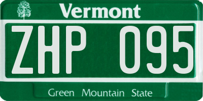VT license plate ZHP095