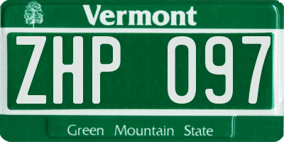 VT license plate ZHP097