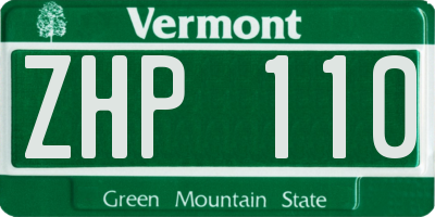 VT license plate ZHP110